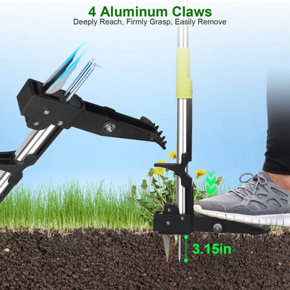 Standup Aluminum Weed Puller with 4 Claws