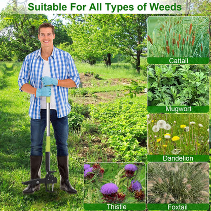Standup Aluminum Weed Puller with 4 Claws