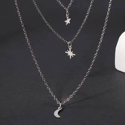 Star Moon Multi-layer Pendant Necklace
