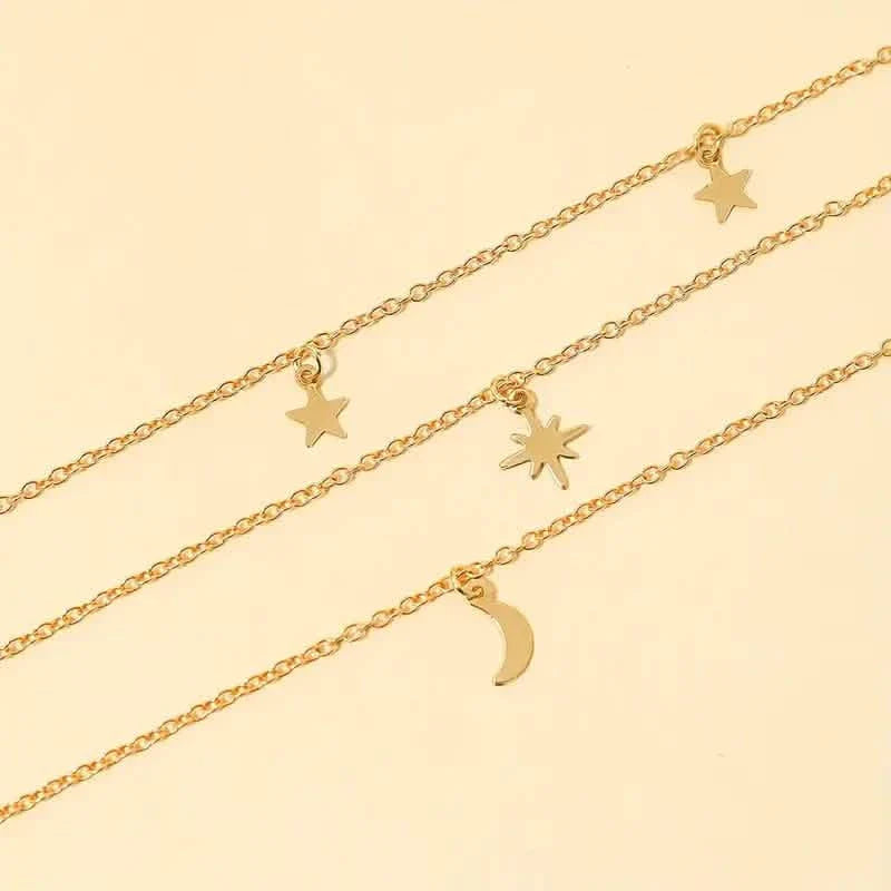 Star Moon Multi-layer Pendant Necklace
