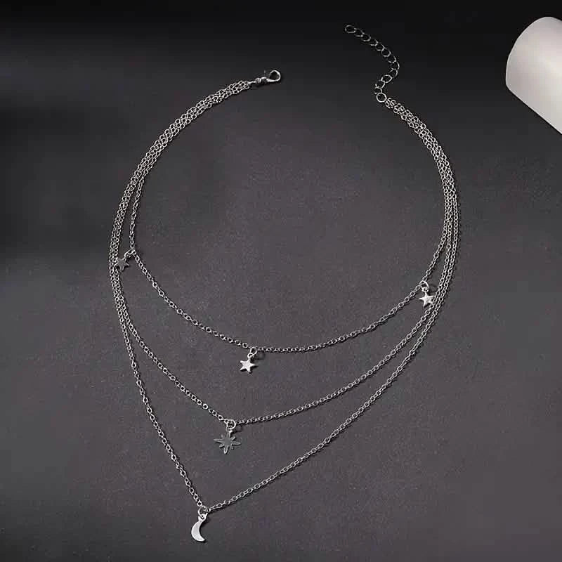 Star Moon Multi-layer Pendant Necklace
