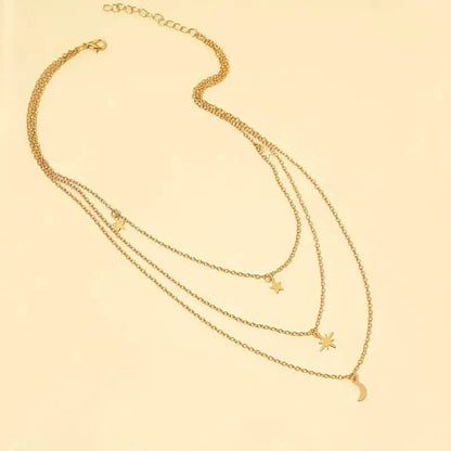 Star Moon Multi-layer Pendant Necklace