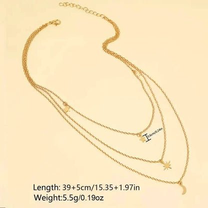 Star Moon Multi-layer Pendant Necklace