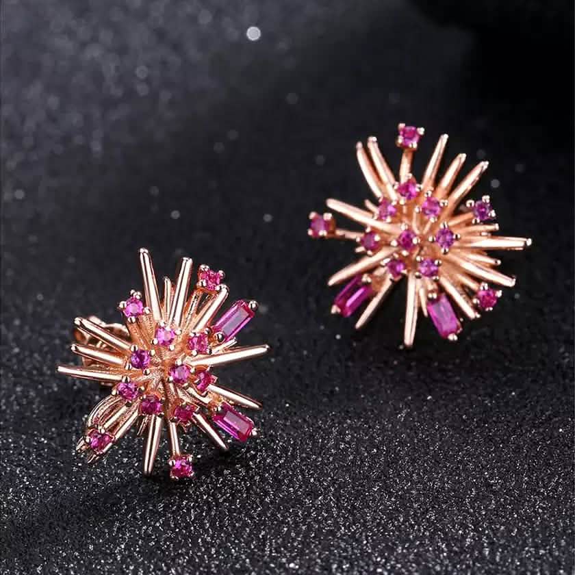 Starburst Swarovski Crystal Stud Earring in 18K Rose Gold