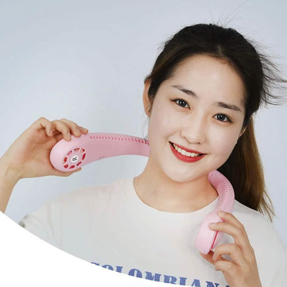 Staright Portable Hanging Neck Fan & Music Player Hands-Free Bladeless Fan