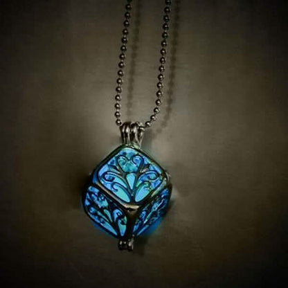 Steampunk Pretty Magic Round Fairy Locket Glow In The Dark Pendant Necklace