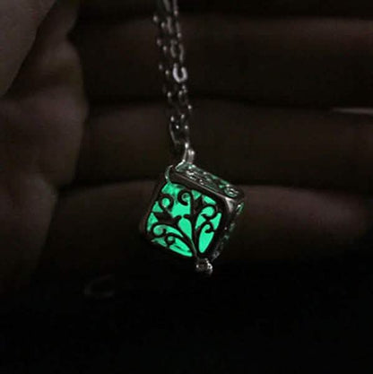 Steampunk Pretty Magic Round Fairy Locket Glow In The Dark Pendant Necklace