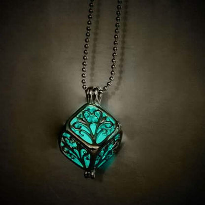 Steampunk Pretty Magic Round Fairy Locket Glow In The Dark Pendant Necklace