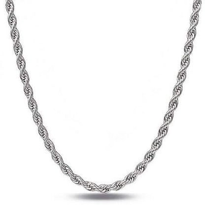 Sterling Silver 1.3mm Rope Twisted Link Chain Necklace