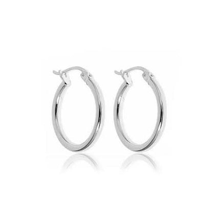 Sterling Silver 14MM Huggie Hoop Earring