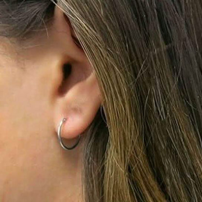 Sterling Silver 14MM Huggie Hoop Earring