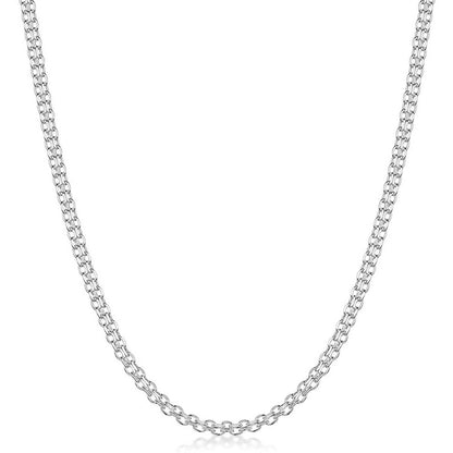 Sterling Silver 2.2mm Italian Bismark Chain Necklace