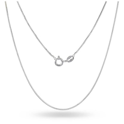 Sterling Silver .8MM Unisex Box Chain Necklace