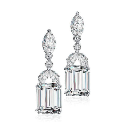 Sterling Silver Cubic Zirconia Lantern Earrings