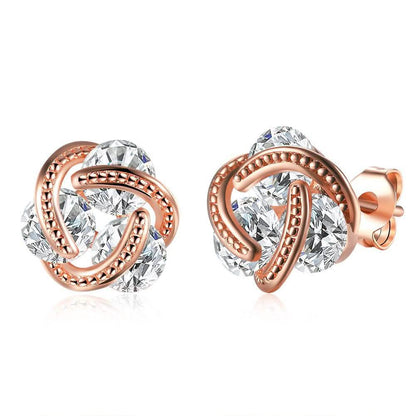 Sterling Silver Floating Stones Caged Earrings with Swarovski Crystals