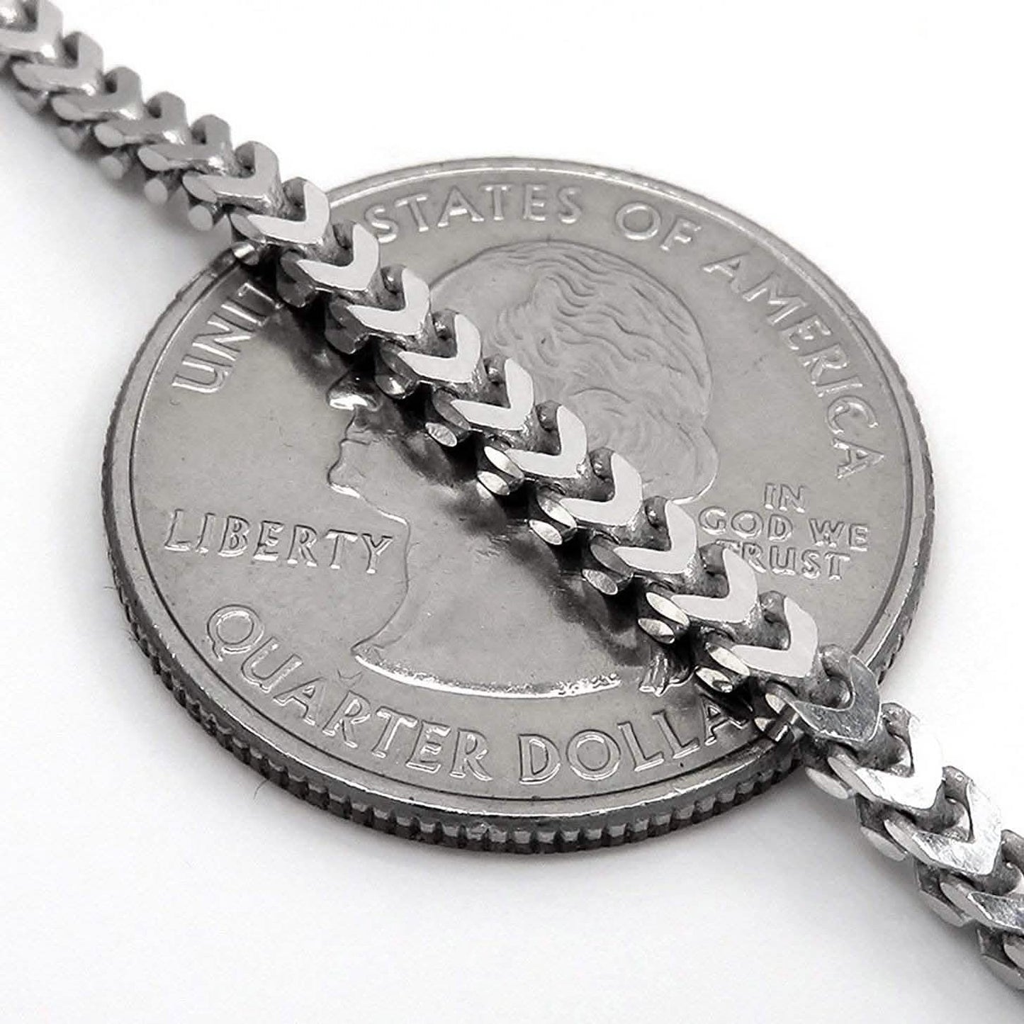 Sterling Silver Italian 2.5mm Franco Square Box Link Chain