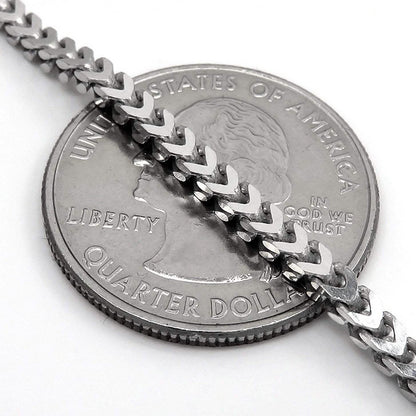 Sterling Silver Italian 2.5mm Franco Square Box Link Chain