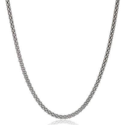 Sterling Silver Italian Popcorn Chain Necklace