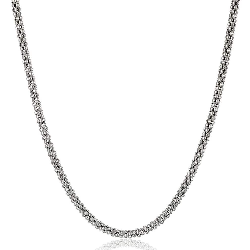 Sterling Silver Italian Popcorn Chain Necklace