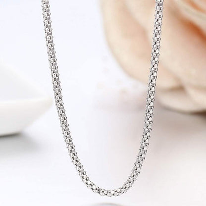 Sterling Silver Italian Popcorn Chain Necklace