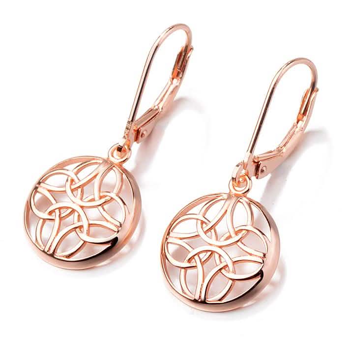 Sterling Silver Lever-Back Celtic Earrings