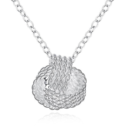 Sterling Silver Mesh Knot Pendant Necklace