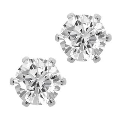 Sterling Silver Plated CZ Stud Earrings
