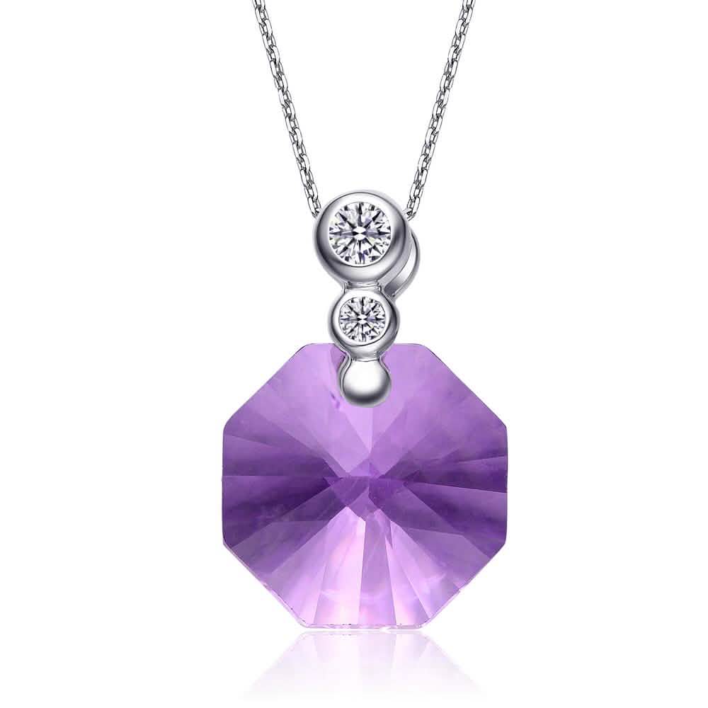Sterling Silver Purple Necklace