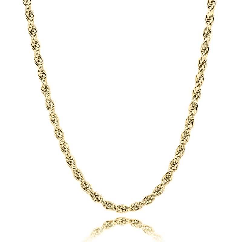Sterling Silver Rope Twisted Link Chain Necklace