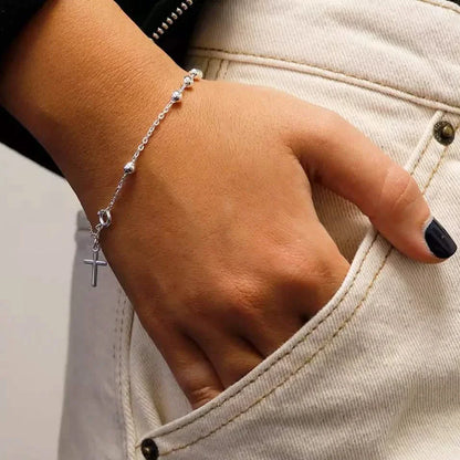 Sterling Silver Rosary Bracelet