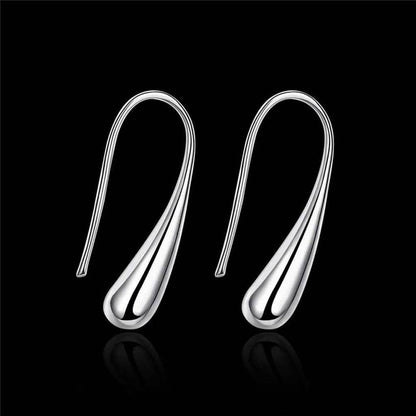 Sterling Silver Waterdrop Hook Earrings