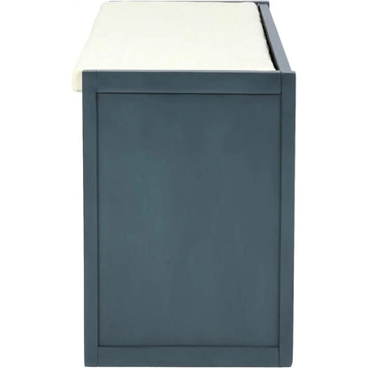 Storage Bench with Removable Cushion and 3 Flip Lock Storage Cubbies