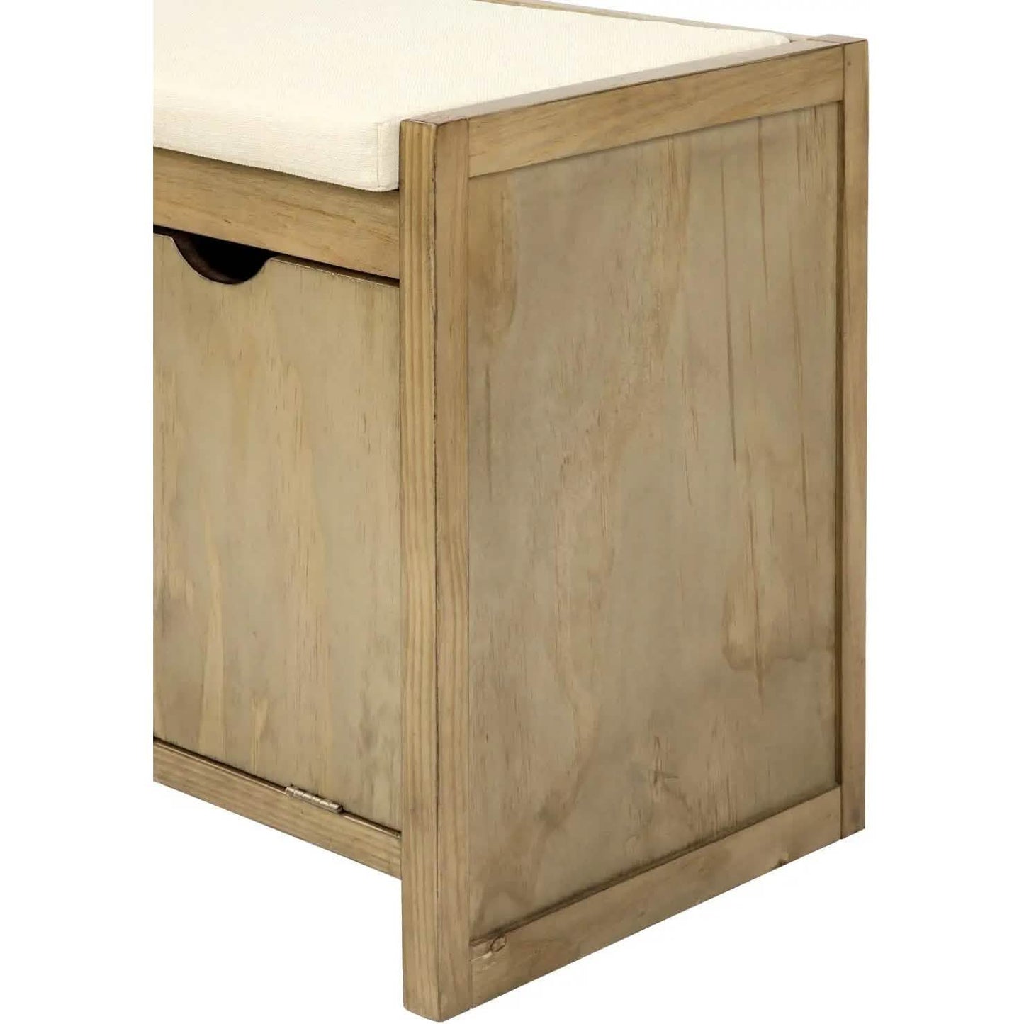 Storage Bench with Removable Cushion and 3 Flip Lock Storage Cubbies
