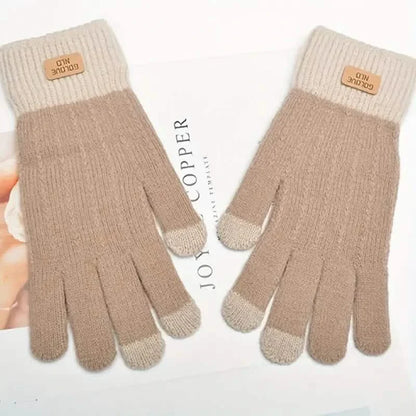 Stretch Knit Wool Full Finger Mittens