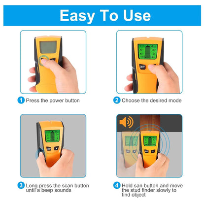 Stud Center Finder Wall Scanner AC Live Wire Detector with LCD Display