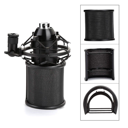 Studio Microphone Pop 3 Filter Layers Windscreen Shield Cover Mesh