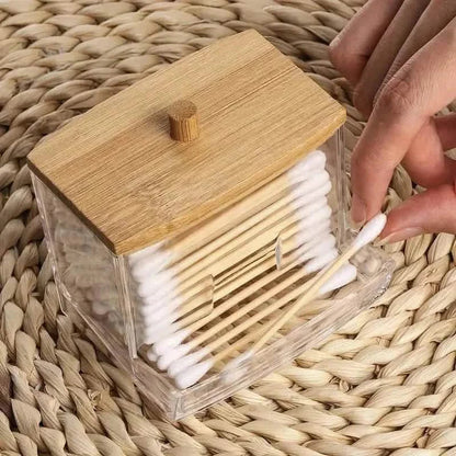 Stylish 7oz Bathroom Organizer - Freestanding Swab & Pad Holder