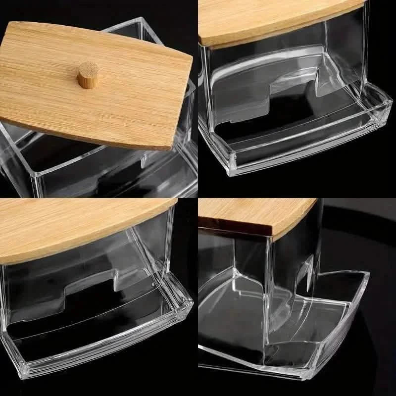Stylish 7oz Bathroom Organizer - Freestanding Swab & Pad Holder