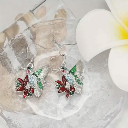 Stylish Hummingbird and Saffron Earrings