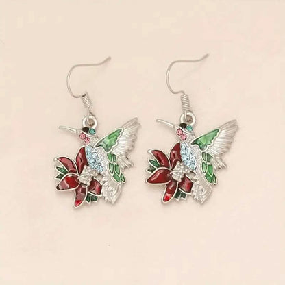 Stylish Hummingbird and Saffron Earrings