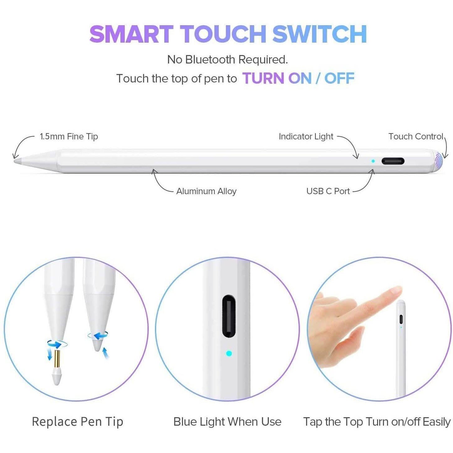 Stylus Pen for iPad with Palm Rejection, Active Pencil Compatible with (2018-2020)