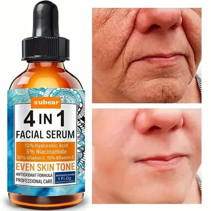 Subear 4-In-1 Facial Serum - Hydrates, Repairs, and Rejuvenates Skin with Hyaluronic Acid