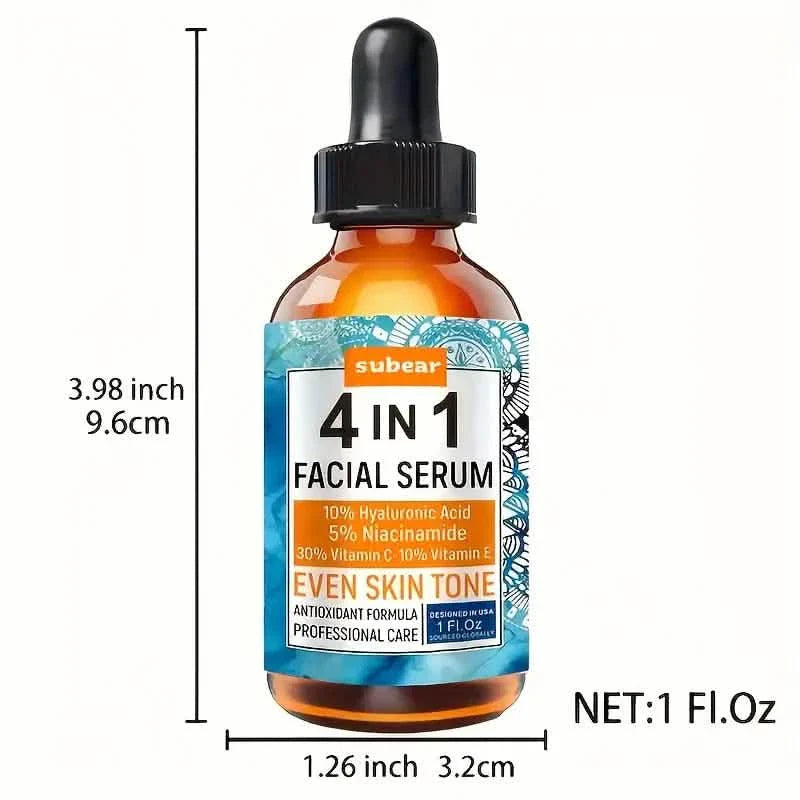 Subear 4-In-1 Facial Serum - Hydrates, Repairs, and Rejuvenates Skin with Hyaluronic Acid
