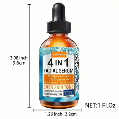 Subear 4-In-1 Facial Serum - Hydrates, Repairs, and Rejuvenates Skin with Hyaluronic Acid