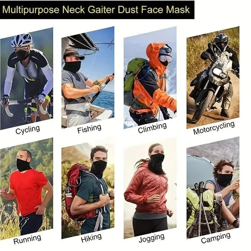 Summer Face Cover Scarf, Moisture Wicking Breathable Stretch Face Neck Gaiter Mask