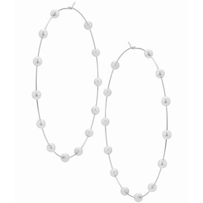 Super Huge Circle Pearls Earrings Thin Dangle