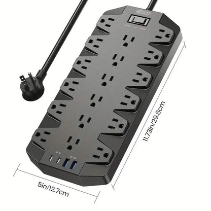 Superdanny 18 AC Outlets Surge Protector Power Strip with 2 USB C and 2 USB A Ports