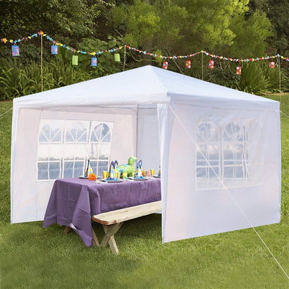 SUPERHOMUSE 3 x 3m Three Sides Waterproof Tent with Spiral Tubes White