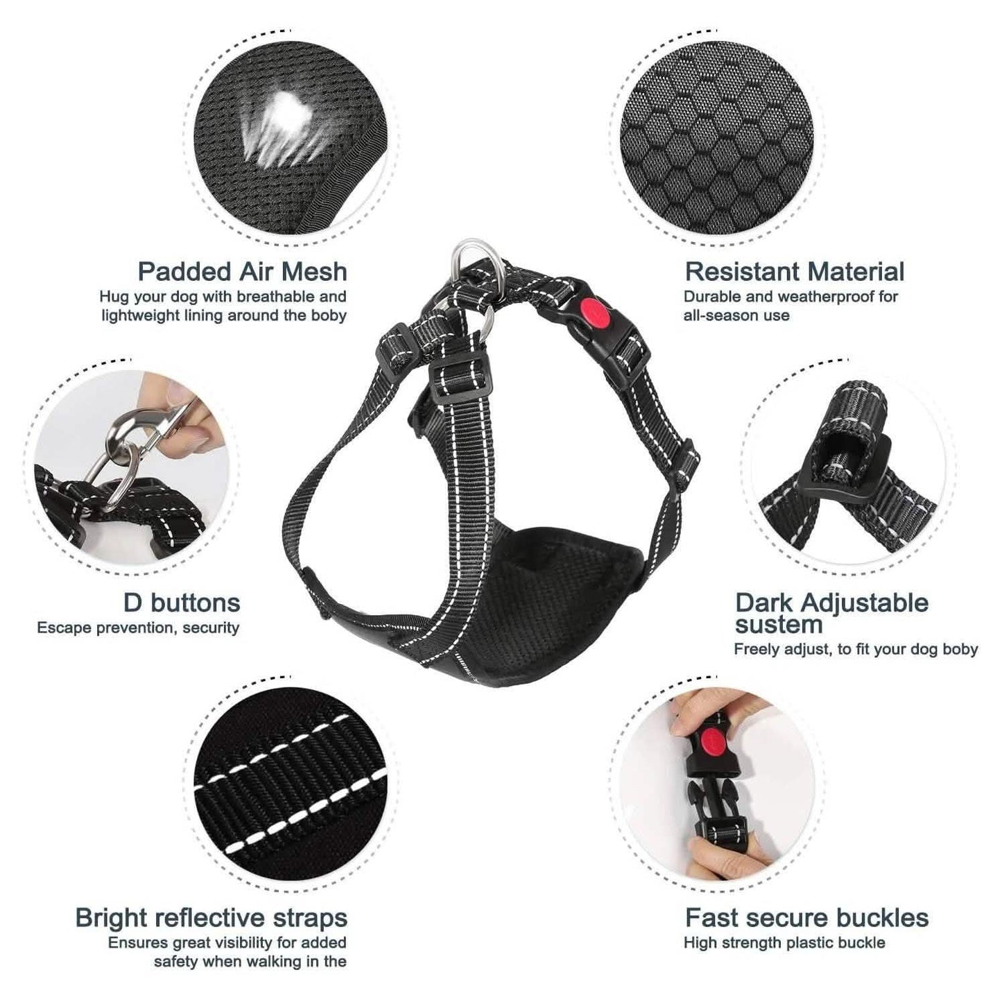 Support Harness Set Adjustable Chest Sling Strap for Elderly Disable Dog