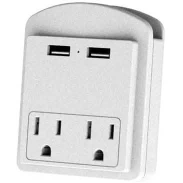 Surge Protector 2 Wall Outlets and 2 USB Ports